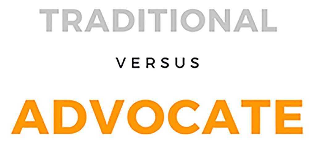 Traditional marketing vs “word-of-mouth” marketing created by Advocates