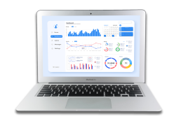 Computer showing dashboard with comprehensive lead capture data analytics